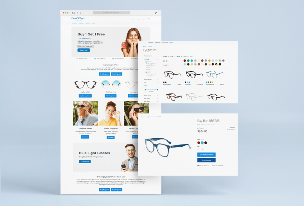 Optix for Magento 2 to sell eyeglasses online