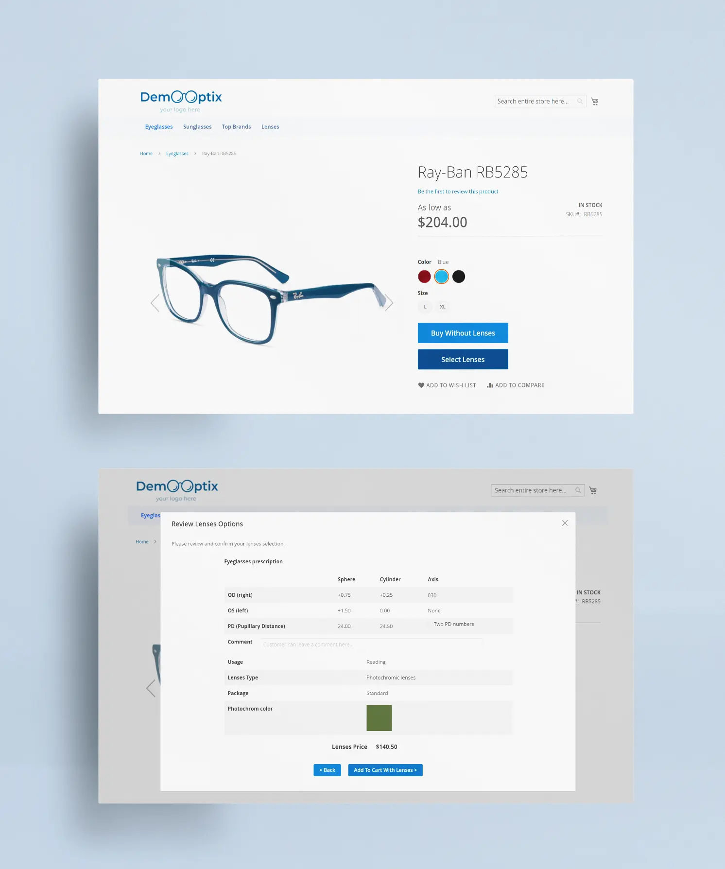 a complete e-commerce solution for opticians