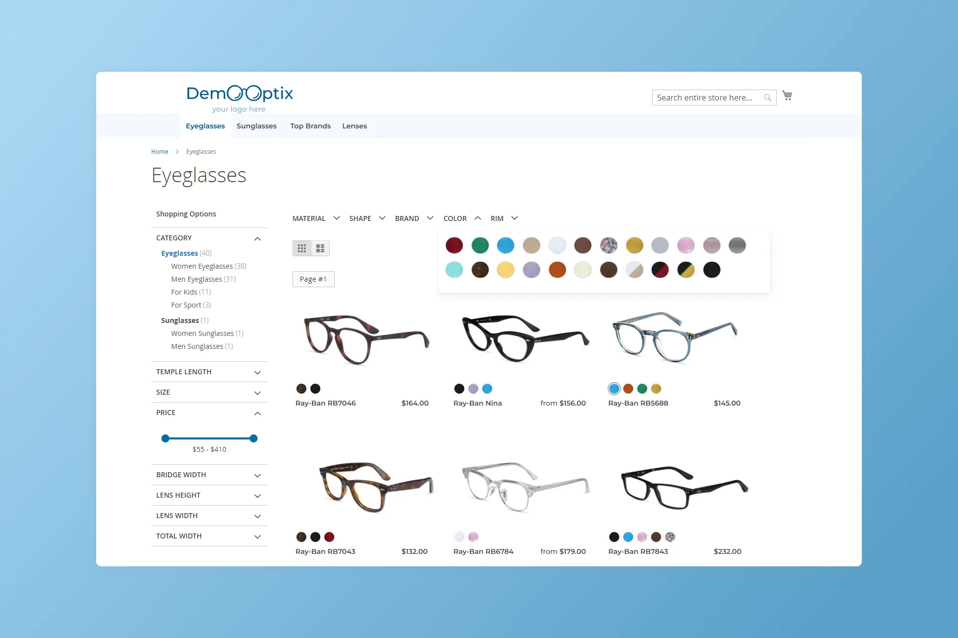 Selling prescription glasses online