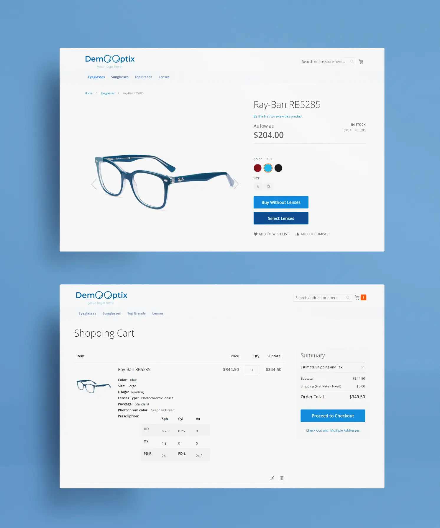 Lens selector to sell prescription glasses online